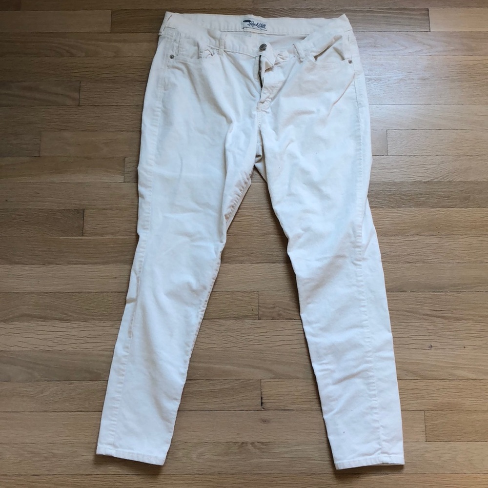 White corduroy jeans